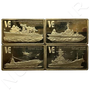 MALAWI 4 monedas tipo lingote 5 kwacha 2005 BUQUES DE GUERRA - DIA D - II GUERRA - Picture 1 of 4