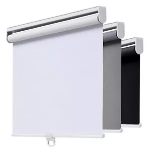 Cordless Blackout Roller Shades UV Protection Spring System 71" W x 72" H White - Picture 1 of 7