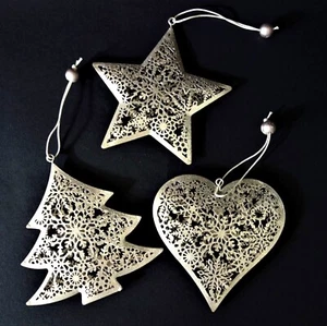 Christbaumschmuck Weihnachten Päckchenanhänger Ornamente Cutouts Champagner 12cm - Bild 1 von 15