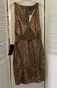 Vestido Bebe Uptown Talla L Malla de Lentellera Vaina Corredor Marrón Chocolate Nuevo con Etiquetas Cóctel - Imagen 1 de 19