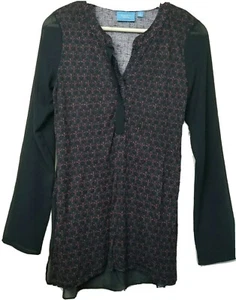 Vera Wang Women Blouse Layer Lace Black Size Small long sleeve shirt super soft - Picture 1 of 5