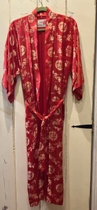 Vintage Kimono Robe - Dragon Embroidery Red Silk - Asian / Japanese - Size: S - Picture 1 of 7