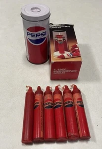 Vintage Pepsi Can Candle Holder W 6 Emergency Candles in Original Box Hong Kong - Picture 1 of 5