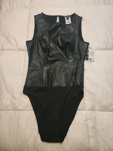 INC INTERNATIONAL CONCEPT Body in finta pelle, medio, nero - Foto 1 di 7