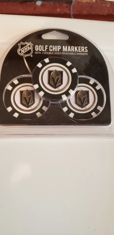 Vegas Golden Knights Poker Chips Magnetic Ball Marker 2 Sides 3 MARKERS NEW Cover