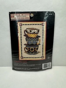 Dimensions Debbie Mumm Counted Cross Stitch Kit Stacked Cups 5" x 7" - Picture 1 of 2