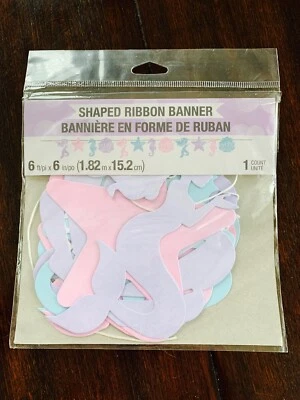 Mermaid Shine Shaped Banner With Twine 6 Feet (1.82M) - Image 1 of 4
