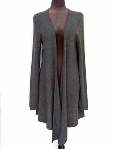 C by Bloomingdales 100% Cashmere Waterfall Cardigan Sweater Sz M Open Slouchy - Picture 1 of 17