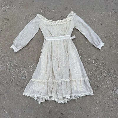 Gunne Sax Por Jessica San Francisco De Colección Vestido Pradera Ditsy Cinta Regal Campesino Foto 1 de 4