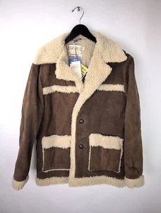 Neu mit Etikett Schott Bros Rancher-Mantel Herren Gr. US 40 Large braun Lammfellimitat 310 - Bild 1 von 10