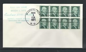 USA SC # 1278e Jefferson FDC Pane Of 8 , Variety Dull Gum . Cacheted cover..... - Picture 1 of 1