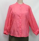 Pilcro By Anthropologie Women's Blouse Top  Long Sleeve Embroidered Coral Size S