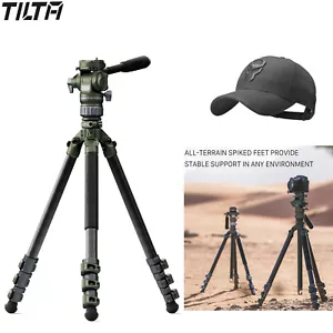 Tilta Travel Video Fluid Head w/3-Stage Carbon Fiber Tripod Legs (5KG) VT05 +Hut - Picture 1 of 31