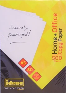 Idena Kopierpapier Copy Paper weiß Home + Office - DIN A5, 500 Blatt, 80g/m² - Picture 1 of 3