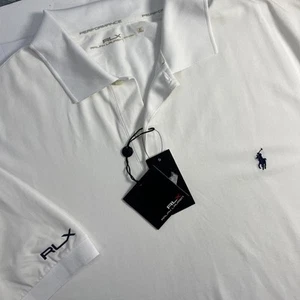 RLX Ralph Lauren Performance Polo Shirt Men's Size XLT Pure White  Cotton-New - Afbeelding 1 van 8