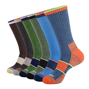 JOYNÉE Mens Crew Full Cushion Athletic Running One Size Multicolored (6 Pairs) - Picture 1 of 7