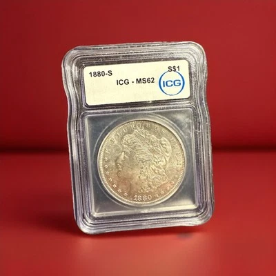 1880 s morgan silver dollar ICG MS62-white Label🔥 - Image 1 of 4