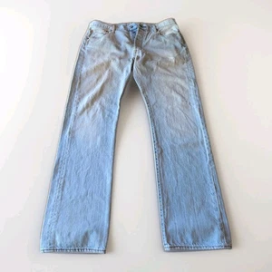 Levis 501 Jeans Straight Leg Button Fly Light Wash 2014 Distressed 36W x 33.5L - Picture 1 of 10