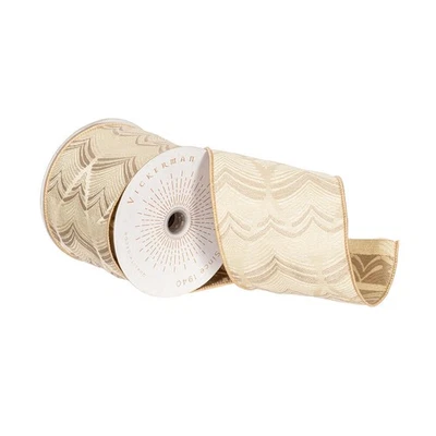 Hoja de pluma de champán marfil 4"x10yd Foto 1 de 3