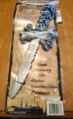 ACCESORIO DISFRAZ DAGA PLÁSTICO CALAVERA BUCANEROS PIRATA Foto 1 de 4