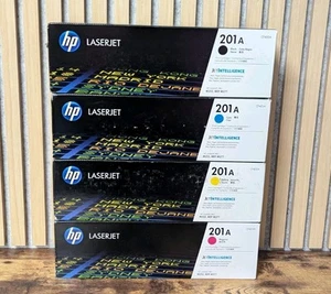 HP OEM LASERJET 201A CE400AQ1 SET 4 TONER CARTRIDGES BLACK CYAN YELLOW MAGENTA - Photo 1/2