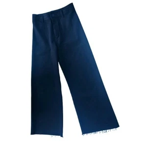 Zara Jeans Gr. 8 The Marine Straight Cropped Wide Leg Black Denim Jeans - Bild 1 von 11