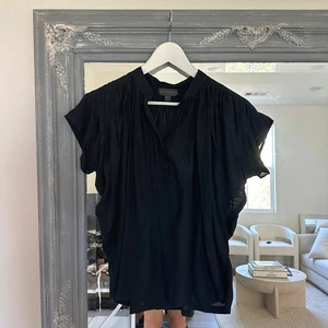 GRAYDN Silk Pleated Blouse Short Dolman Sleeve Button Up Top Women's Size XS - Picture 1 of 6