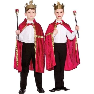 Wicked Costumes Regal Royal Robe & Crown Niño Rey & Reina Vestido Elegante  Foto 1 de 3