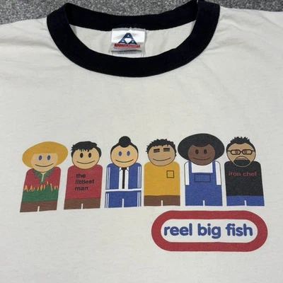 Camisa Reel Big Fish Hombres Banda de Música Mediana De Colección Ska Punk Rock Dibujos Animados Parodia Foto 1 de 4