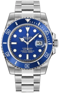 Rolex Submariner 'Smurf' 18kt White Gold Blue Ceramic 116619LB Rare Discontinued - Picture 1 of 9