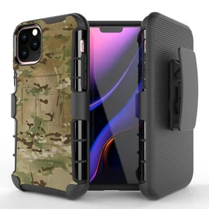Custodia clip da cintura mimetica Scorpion Multicam per iPhone 12 11 XS Max XR 8 7 6 serie - Foto 1 di 4