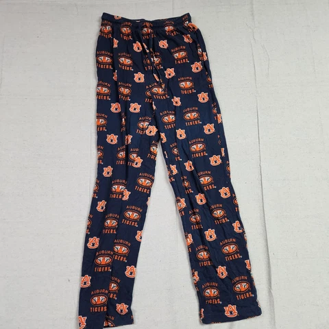 Auburn Tigers Pants Womens Medium Blue Orange Pajama Bottoms Drawstring Cover
