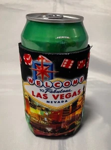 Las Vegas Porta Lattine Bottiglia Manicotto Bevande Koozie Rosso Dadi Isolatore Birra - Foto 1 di 2