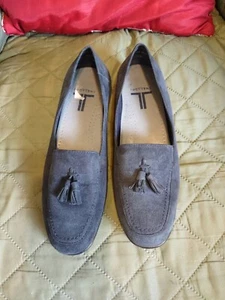 Trotters Women’s Joice II Blue Suede Low Heel Tasseled Loafers Size 7-1/2M, - Picture 1 of 7