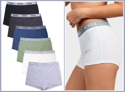 Sofra Women Soft Stretch Cotton High Rise Sport Boxer Shorts Boyshorts Underwear - Image 1 of 4