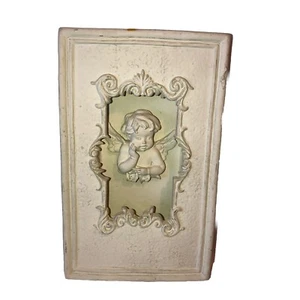 Angelo placca cherubino da appendere porcellana bisque vintage ��9 1/2” x 6” - Foto 1 di 6