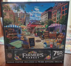 Rompecabezas Master Pieces Farmers Market 750 PC con póster extra nuevo - Imagen 1 de 6