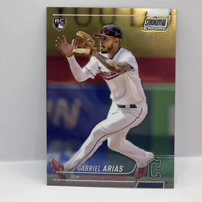 2022 Topps Stadium Club Chrome Gabriel Arias Base RC #339 Cleveland Guardians - Image 1 of 2
