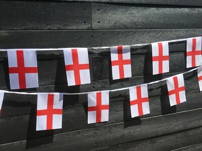 England Football Rugby St George Fabric Bunting - 18ft 20 flags - free postage