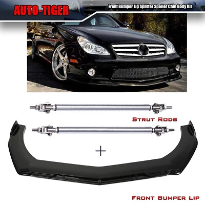 Kit de alerón divisor de parachoques delantero negro brillante para Mercedes Benz Clase E W212 Foto 1 de 4