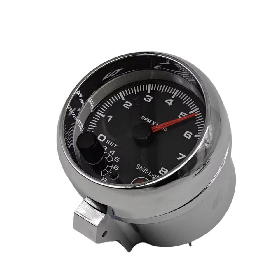 3.75in 12V Car Tachometer Gauge Meter 0-8000 RPM With Shift Light 7 Colors LED - Image 1 of 4