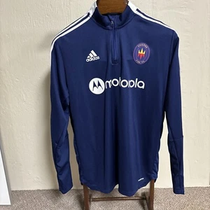 Chicago Fire Jacket Mens Large Blue Adidas Aeroready MLS Soccer Football - Picture 1 of 8