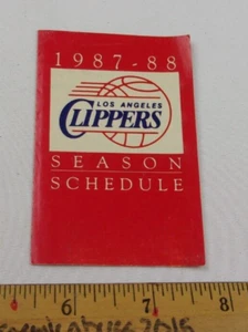 1987-88 Los Angeles Clippers pocket schedule - Picture 1 of 3