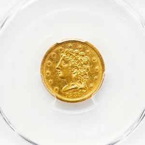 1838 PCGS Genuine Cleaned - AU Detail USA $2.50 Quarter Eagle Gold Coin - Picture 1 of 6