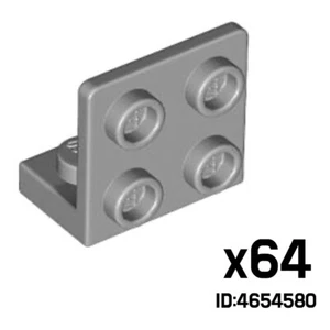 LEGO Lote de 64 PLACA ANGULAR 1.5 BOT. 1X2 2/2 gris piedra mediana 99207 4654580 - Imagen 1 de 1