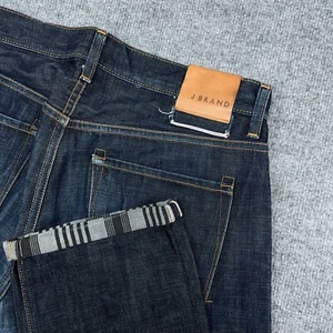 J Brand Kane Jeans Mens 34x32 Slim Straight Japanese Selvedge Stripe Raw *READ* - Picture 1 of 14