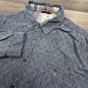 Carbon2Cobalt Shirt Mens Size Large Gray Western Diamond Flannel Button Pocket - Picture 1 of 7