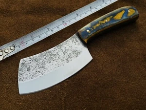 Custom Handmade Antiqued High Carbon Steel Chef Knife, Cleaver, Axe, Camping 115 - Picture 1 of 3