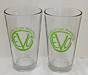 2 EVOLUTION CRAFT BREWING COMPANY Pint Glasses Collector - Home Bar - Man Cave - Picture 1 of 6