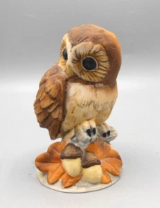 Vintage Andrea by Sadek - Brown Tawny Owl with Acorns - #6350 - Picture 1 of 5